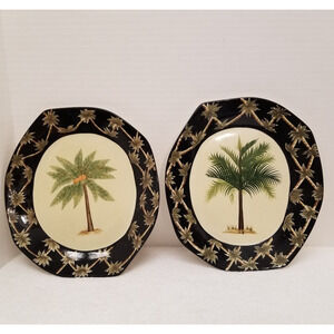 Pacific Rim handpainted 9.5 x 8.5 inches decorative dinner plate